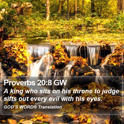Proverbs 20:8 GW Bible Verse Image
