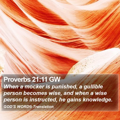 Proverbs 21:11 GW Bible Verse Image