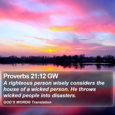 Proverbs 21:12 GW Bible Verse Image