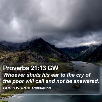 Proverbs 21:13 GW Bible Verse Image