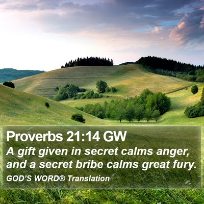 Proverbs 21:14 GW Bible Verse Image