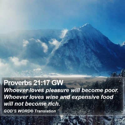 Proverbs 21:17 GW Bible Verse Image