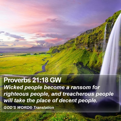 Proverbs 21:18 GW Bible Verse Image