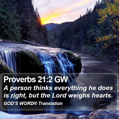 Proverbs 21:2 GW Bible Verse Image