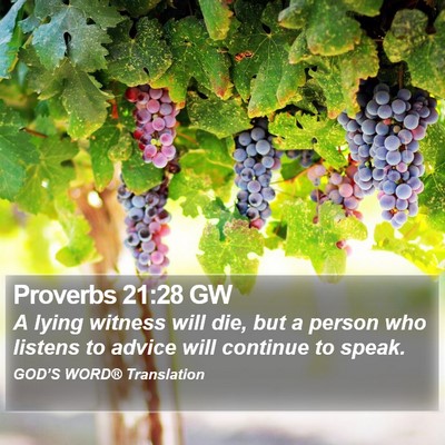 Proverbs 21:28 GW Bible Verse Image