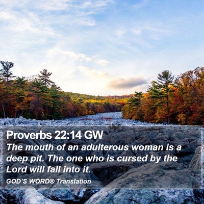 Proverbs 22:14 GW Bible Verse Image