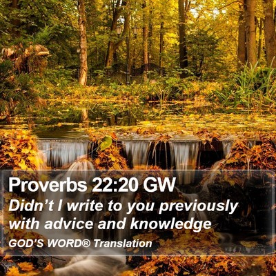 Proverbs 22:20 GW Bible Verse Image