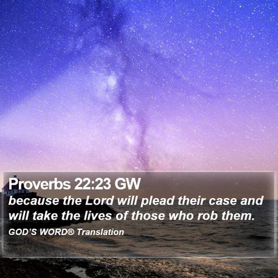 Proverbs 22:23 GW Bible Verse Image