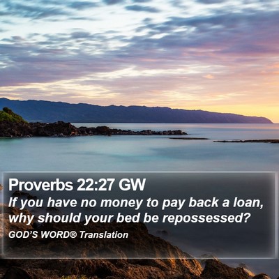 Proverbs 22:27 GW Bible Verse Image