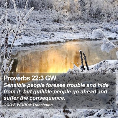 Proverbs 22:3 GW Bible Verse Image