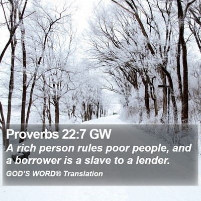 Proverbs 22:7 GW Bible Verse Image