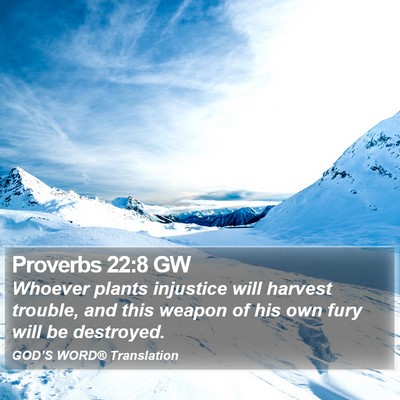 Proverbs 22:8 GW Bible Verse Image