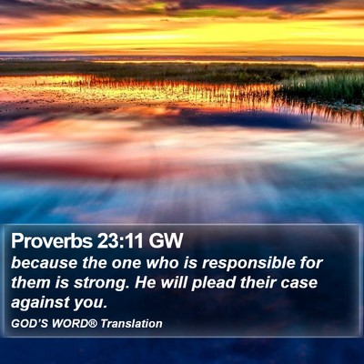 Proverbs 23:11 GW Bible Verse Image