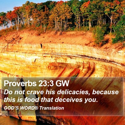 Proverbs 23:3 GW Bible Verse Image