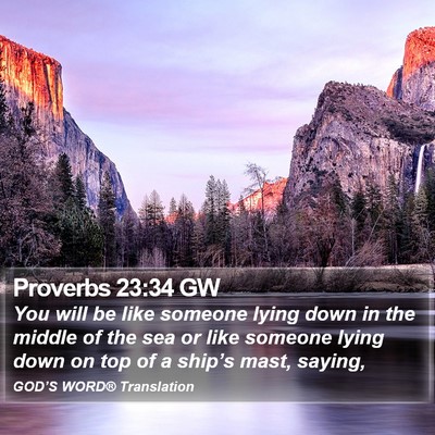 Proverbs 23:34 GW Bible Verse Image