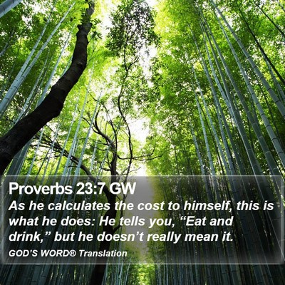 Proverbs 23:7 GW Bible Verse Image