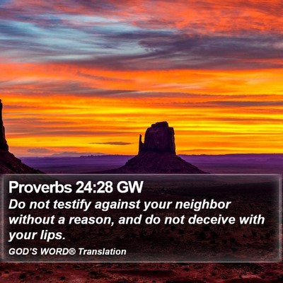 Proverbs 24:28 GW Bible Verse Image