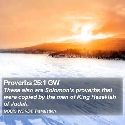 Proverbs 25:1 GW Bible Verse Image