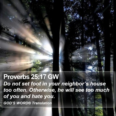 Proverbs 25:17 GW Bible Verse Image