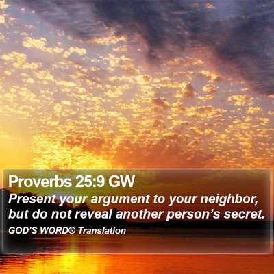 Proverbs 25:9 GW Bible Verse Image