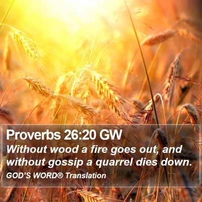 Proverbs 26:20 GW Bible Verse Image