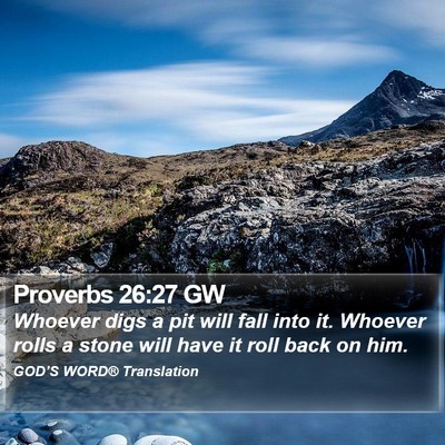 Proverbs 26:27 GW Bible Verse Image