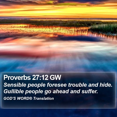 Proverbs 27:12 GW Bible Verse Image