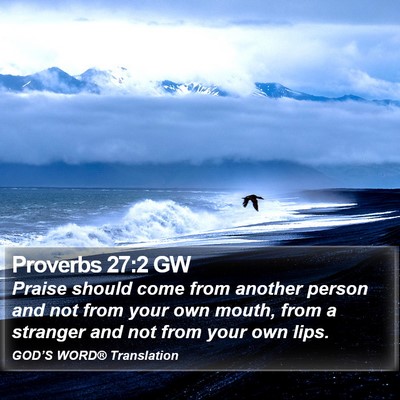 Proverbs 27:2 GW Bible Verse Image
