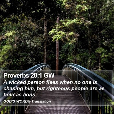 Proverbs 28:1 GW Bible Verse Image
