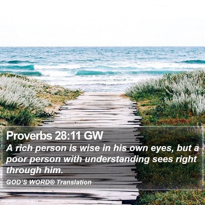 Proverbs 28:11 GW Bible Verse Image