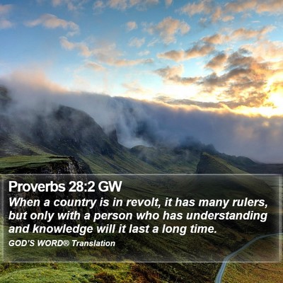 Proverbs 28:2 GW Bible Verse Image