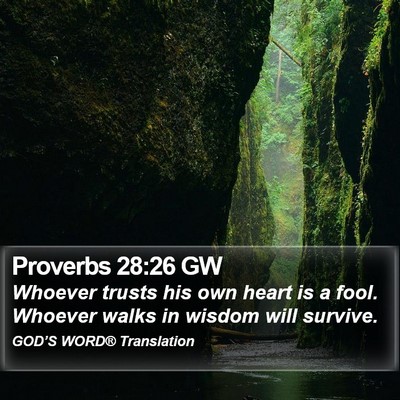 Proverbs 28:26 GW Bible Verse Image