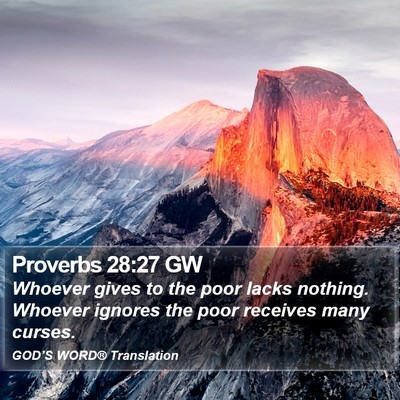 Proverbs 28:27 GW Bible Verse Image