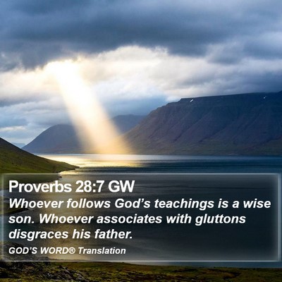 Proverbs 28:7 GW Bible Verse Image