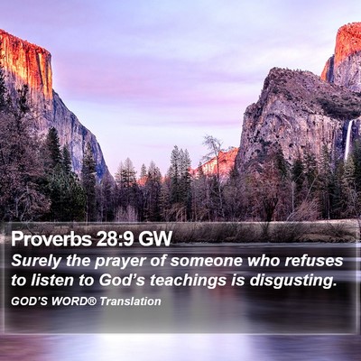 Proverbs 28:9 GW Bible Verse Image