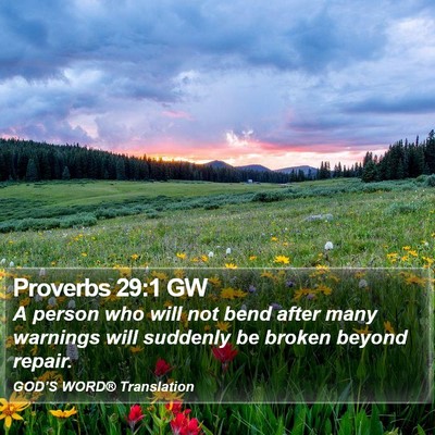 Proverbs 29:1 GW Bible Verse Image