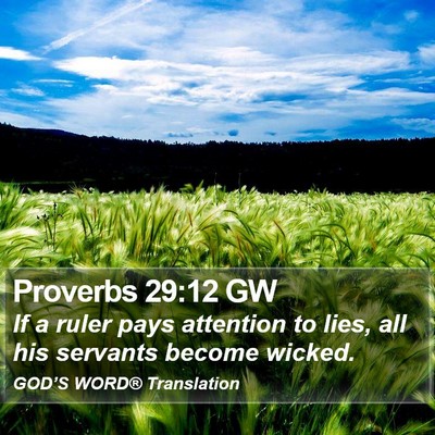 Proverbs 29:12 GW Bible Verse Image