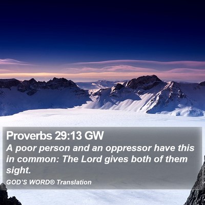 Proverbs 29:13 GW Bible Verse Image