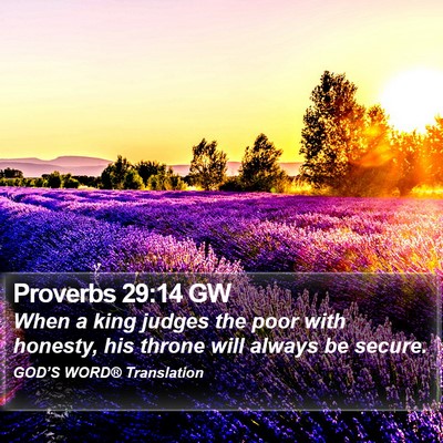 Proverbs 29:14 GW Bible Verse Image