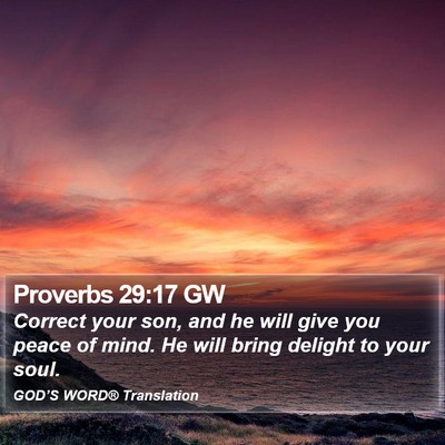 Proverbs 29:17 GW Bible Verse Image