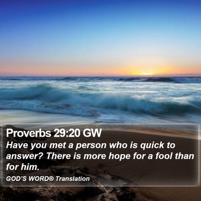 Proverbs 29:20 GW Bible Verse Image