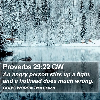 Proverbs 29:22 GW Bible Verse Image