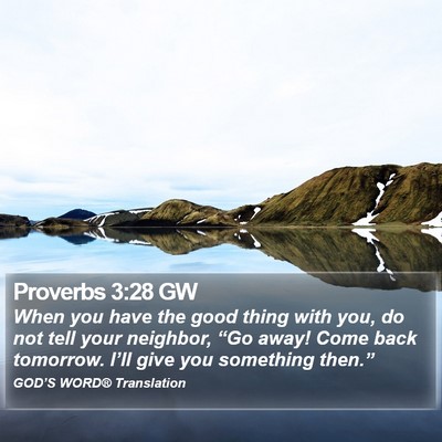 Proverbs 3:28 GW Bible Verse Image