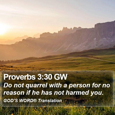 Proverbs 3:30 GW Bible Verse Image