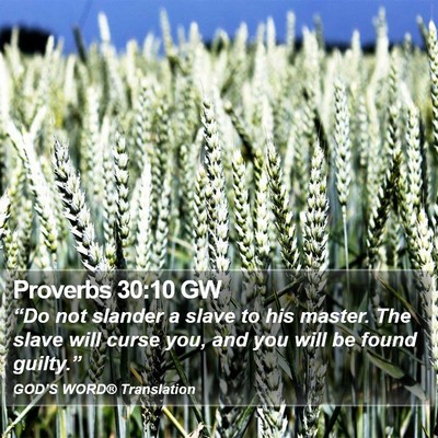 Proverbs 30:10 GW Bible Verse Image