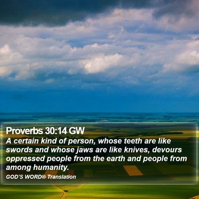 Proverbs 30:14 GW Bible Verse Image