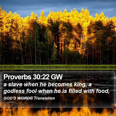 Proverbs 30:22 GW Bible Verse Image