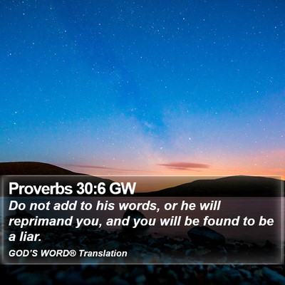 Proverbs 30:6 GW Bible Verse Image