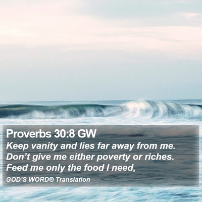 Proverbs 30:8 GW Bible Verse Image