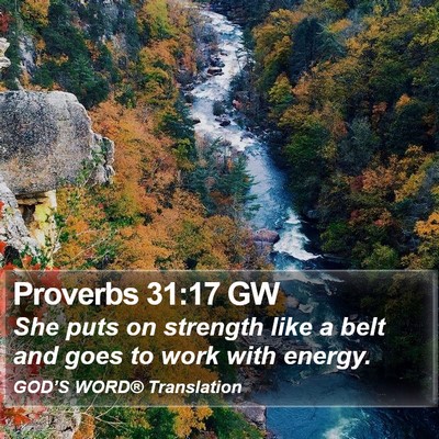Proverbs 31:17 GW Bible Verse Image
